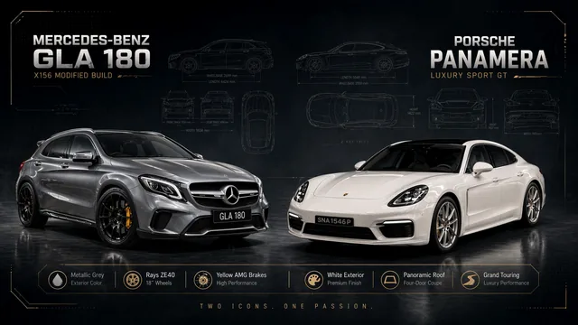 GLA and Panamera artwork
